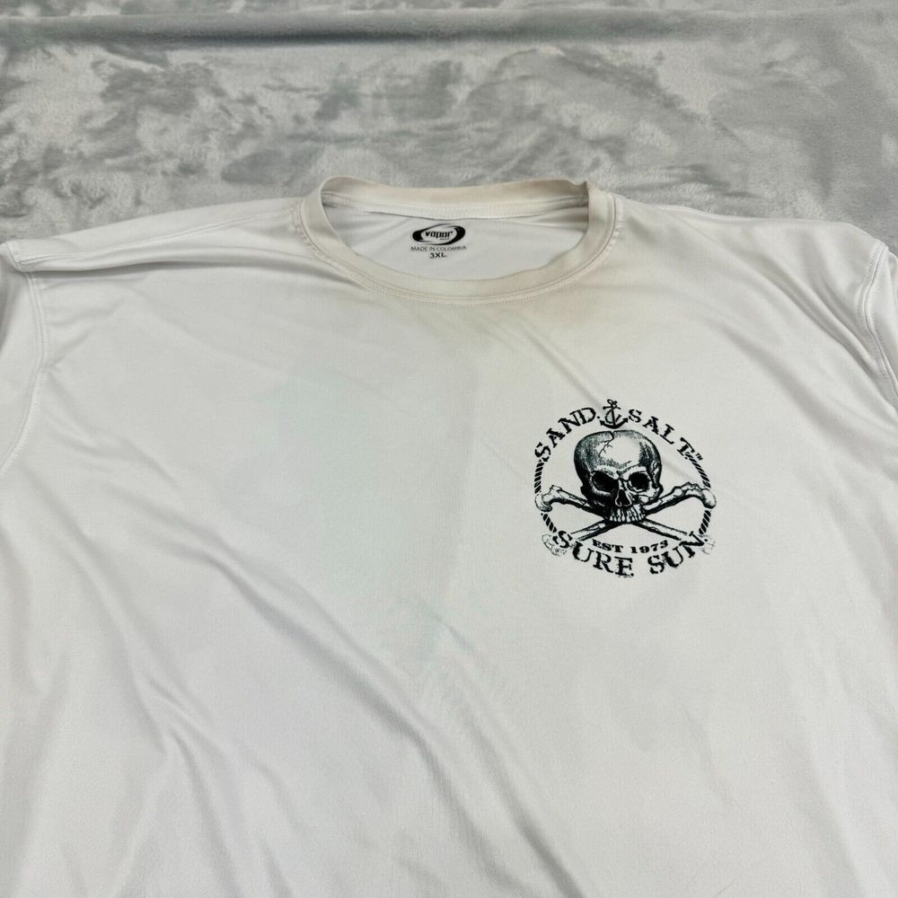 Vapor Shirt Men 3XL White Athleisure Sand Salt Sure Sun Workout Gym Beach Pirate - Picture 5 of 11